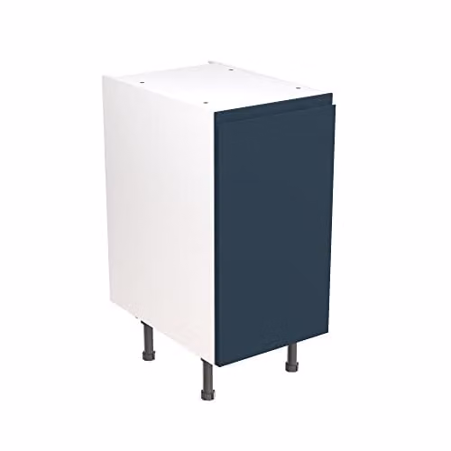 Kitchen Kit Flatpack Indigo Blue Matt J-Pull Base Cabinet with Soft Close Doors, W: 40 cm, H: 87 cm