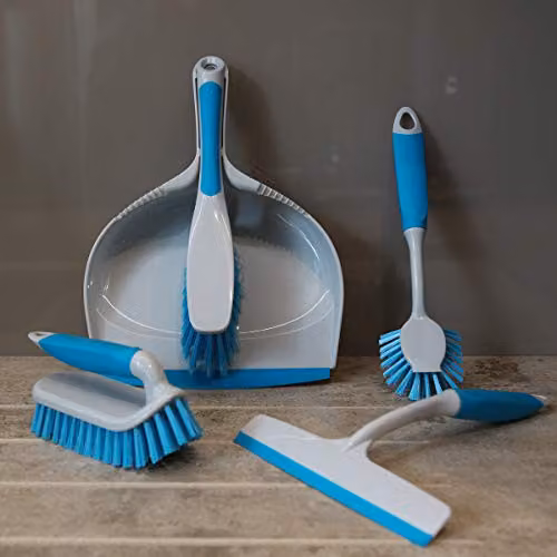 Charles Bentley Brights Kitchen Bundle Blue Dustpan and Brush Set – 2