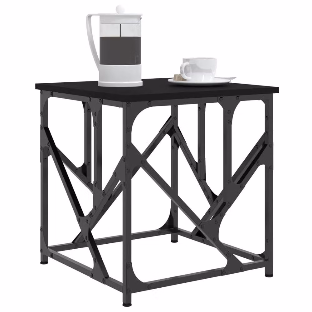 Berkfield Home Black Industrial Square Coffee Table, W/D/H: 45 x 45 x 47.5 cm – 3