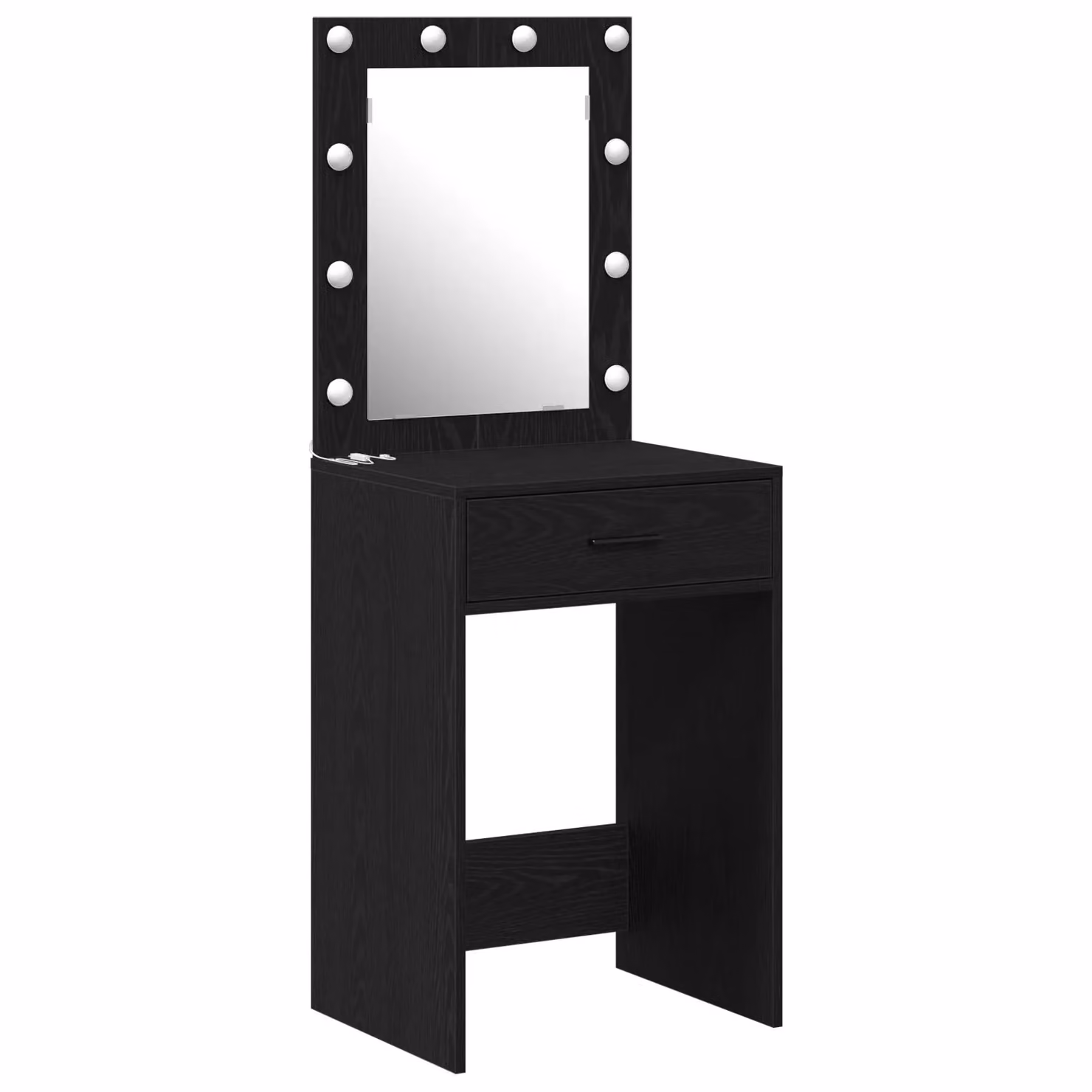 Berkfield Home Hollywood LED Dressing Table in Black Oak, W/D/H: 50 x 41 x 135 cm – 2