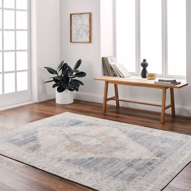 Livabliss Luca Woven Boho Traditional Living and Dining Room Rug in Blue, Brown and Green, W: 160 cm, D: 215 cm – 1