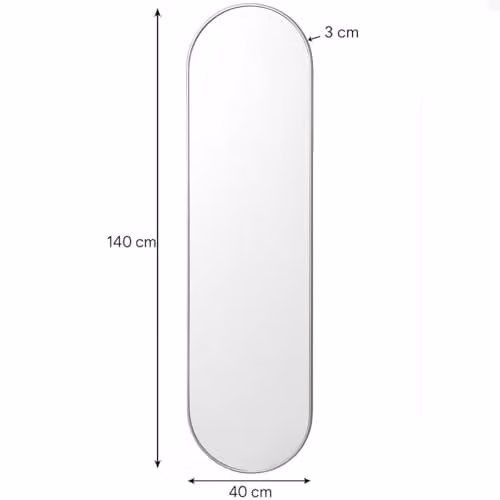 Melody Maison Silver Oval Framed Modern Wall Mirror W: 140 cm, H: 40 cm – 3