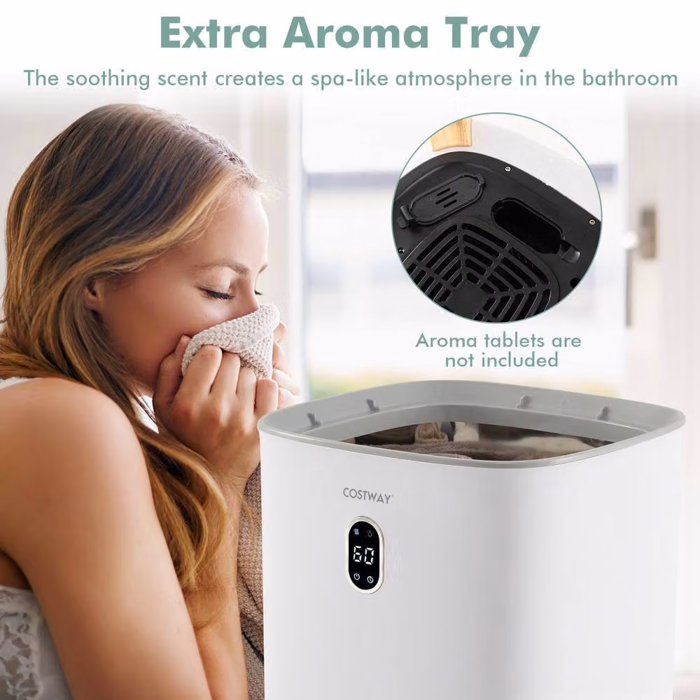 Costway 35L Large Towel Warmer and Dryer Bucket in White – 3