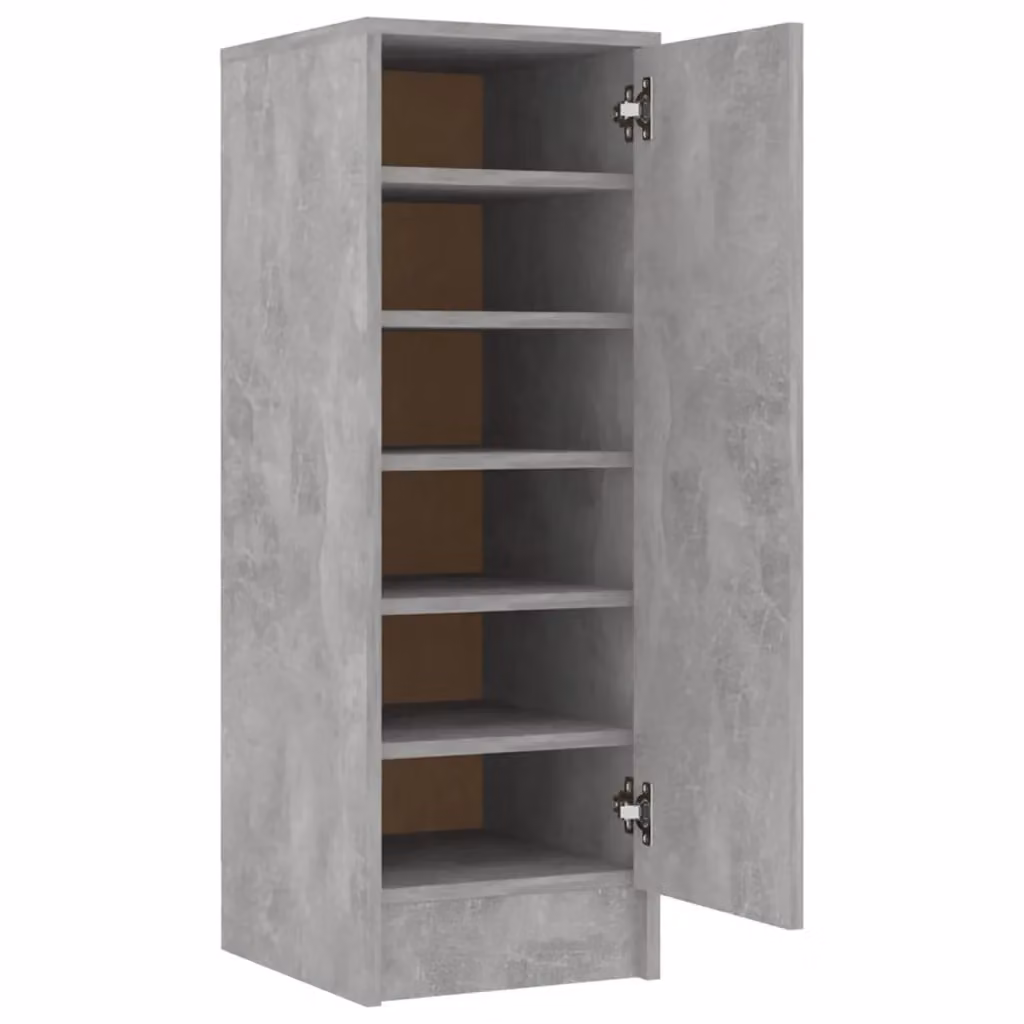 Berkfield Home Modern Shoe Cabinet in Concrete Grey, W/D/H: 32 x 35 x 92 cm – 2