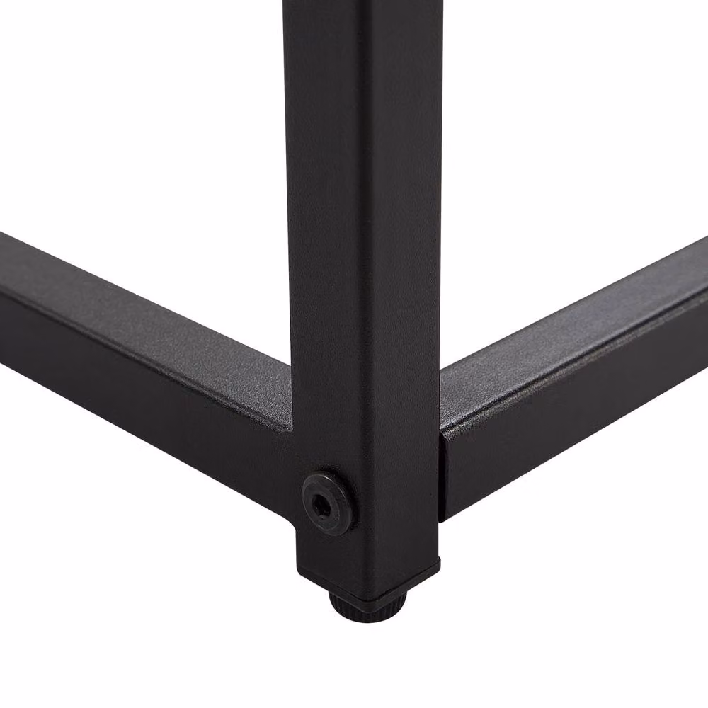 Wyld and Coco Modern Black Console Table with Rectangular Tempered Glass Top and Metal Base W/D/H: 80 x 30 x 76 cm – 4