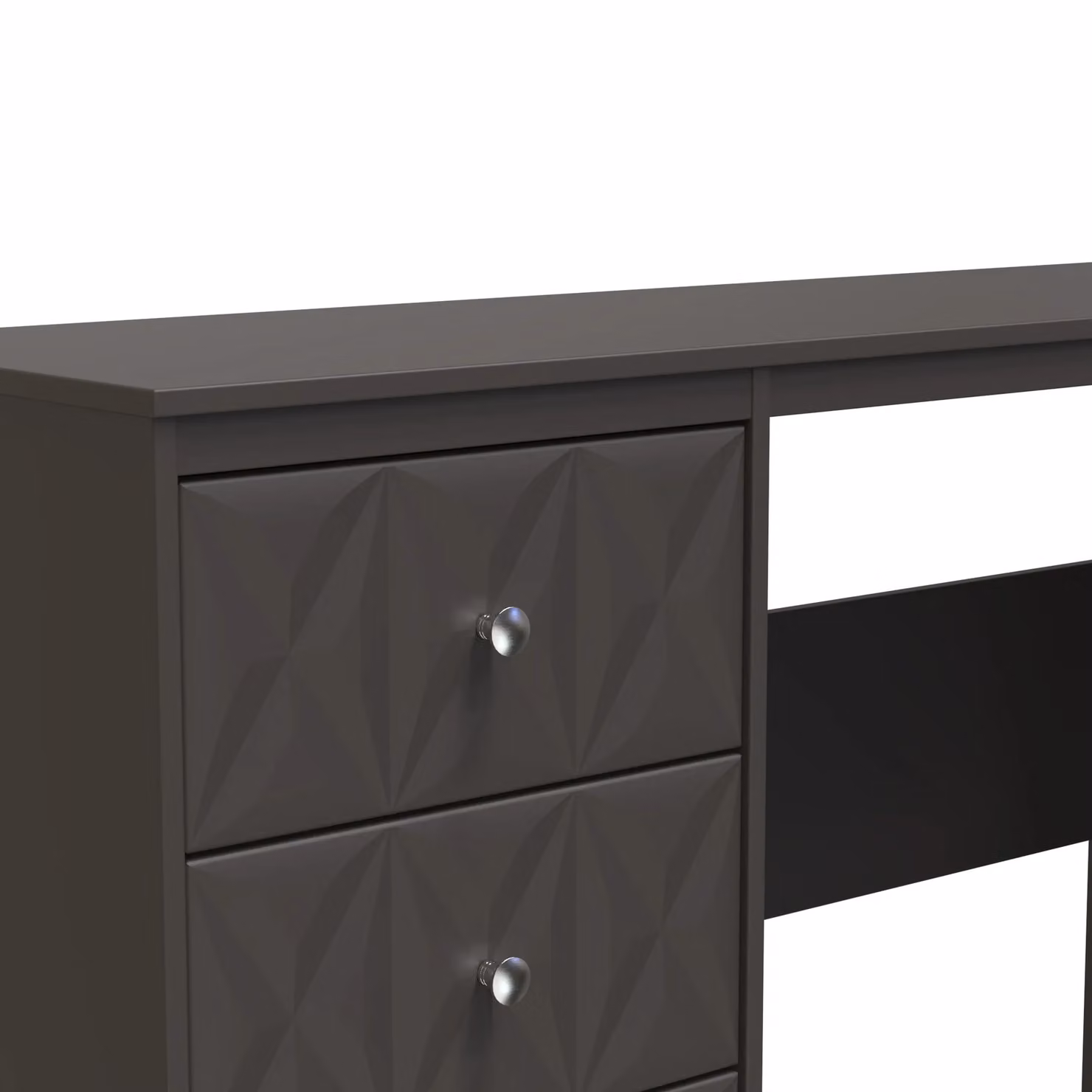Ready Assembled 2 U Memphis 3 Drawer Desk in Dark Grey – 3
