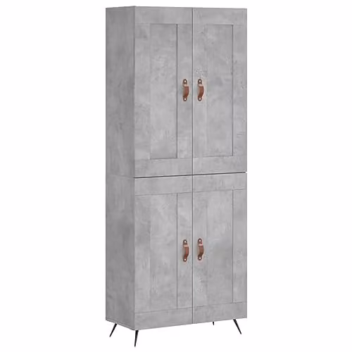 vidaXL Highboard in Concrete Grey, W/D/H: 69.5 x 34 x 180 cm – 1