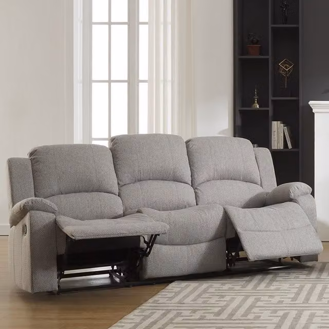 Artemis Home Marldon 3 Seat Reclining Fabric Sofa in Grey