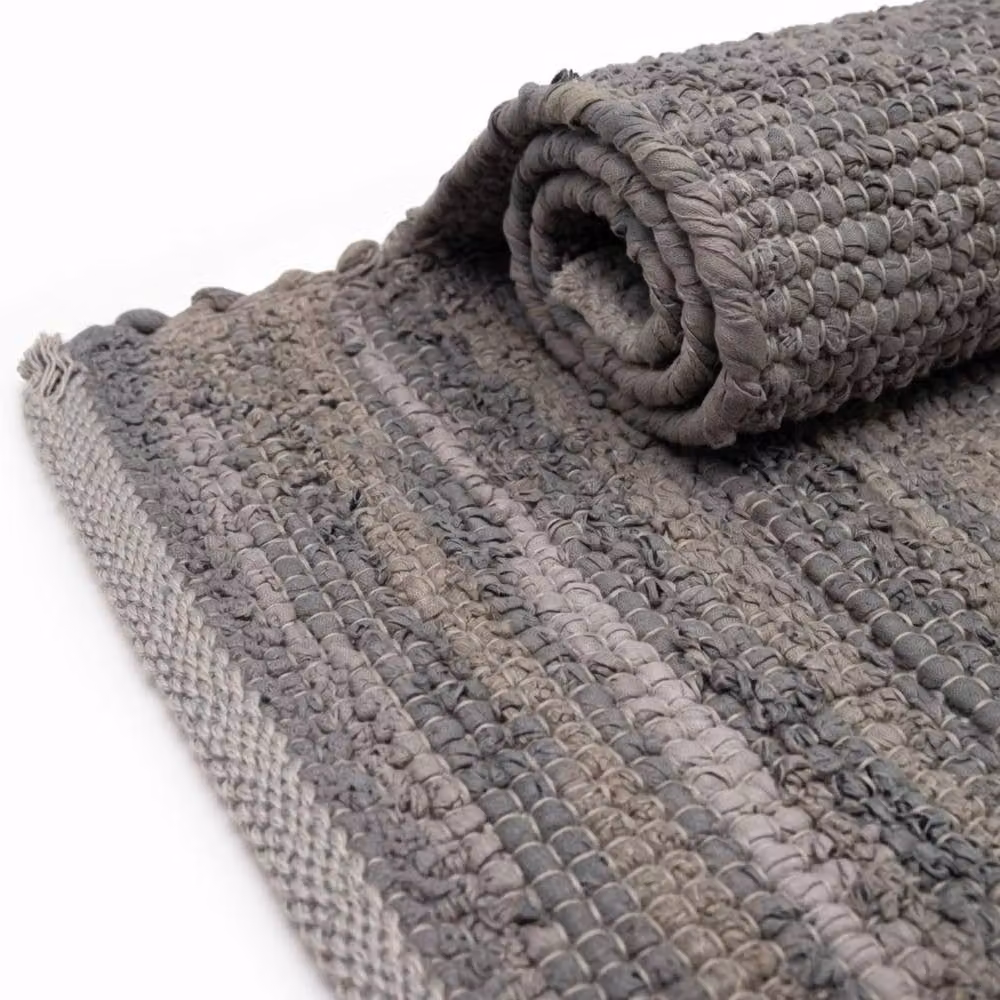 KDMD Grey Handloom Cotton Ethnic Woven Rug – 3