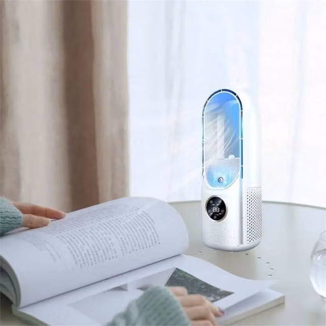 Nordara 6 Speed Silent Portable Leafless Air Cooler Fan in White