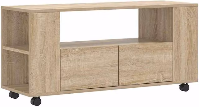 Berkfield Home Modern TV Cabinet in Sonoma Oak, Light Brown, W: 102 cm, D: 34.5 cm, H: 43 cm – 1