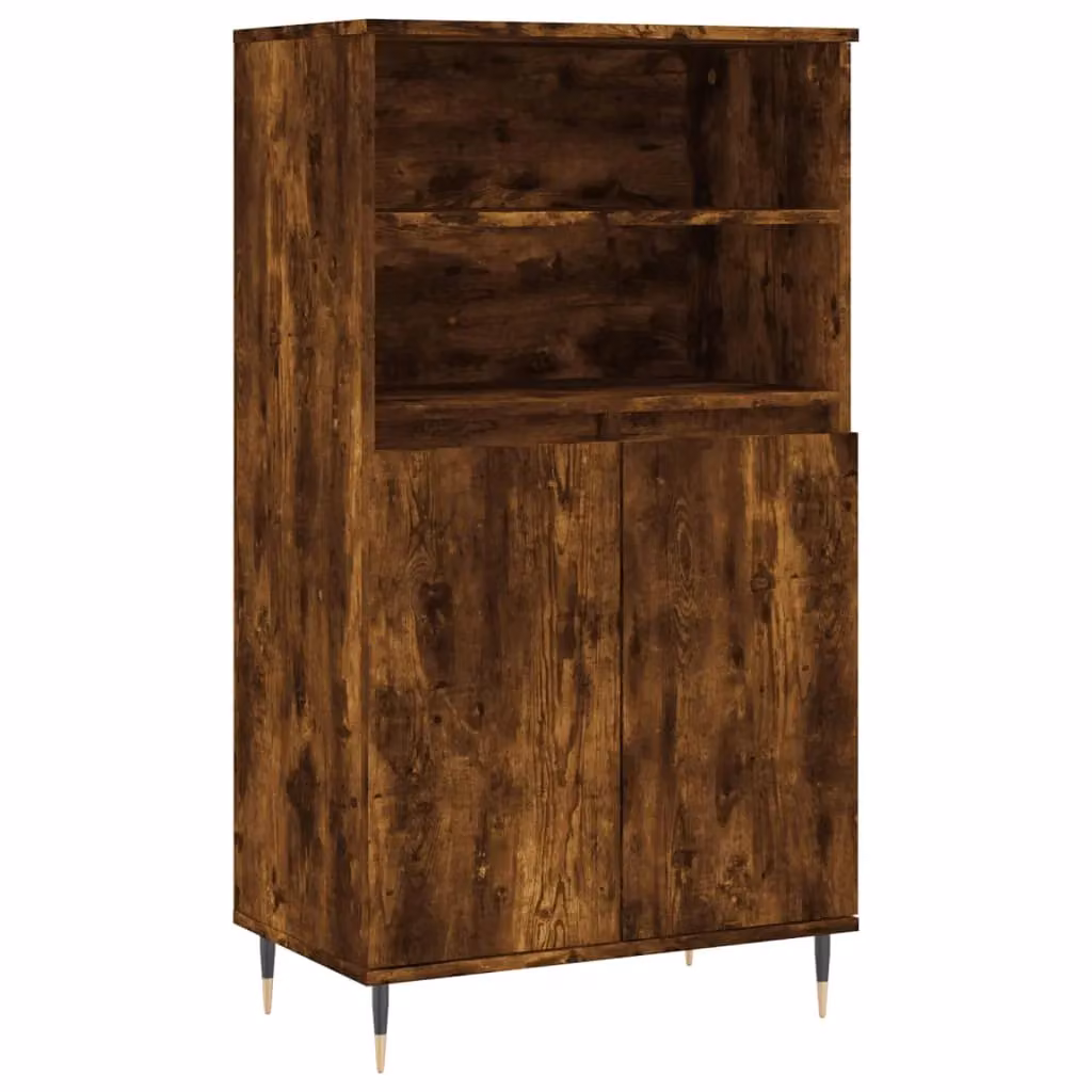 Berkfield Home Industrial Highboard in Smoked Oak and Brown, W/D/H: 60 x 36 x 110 cm – 2
