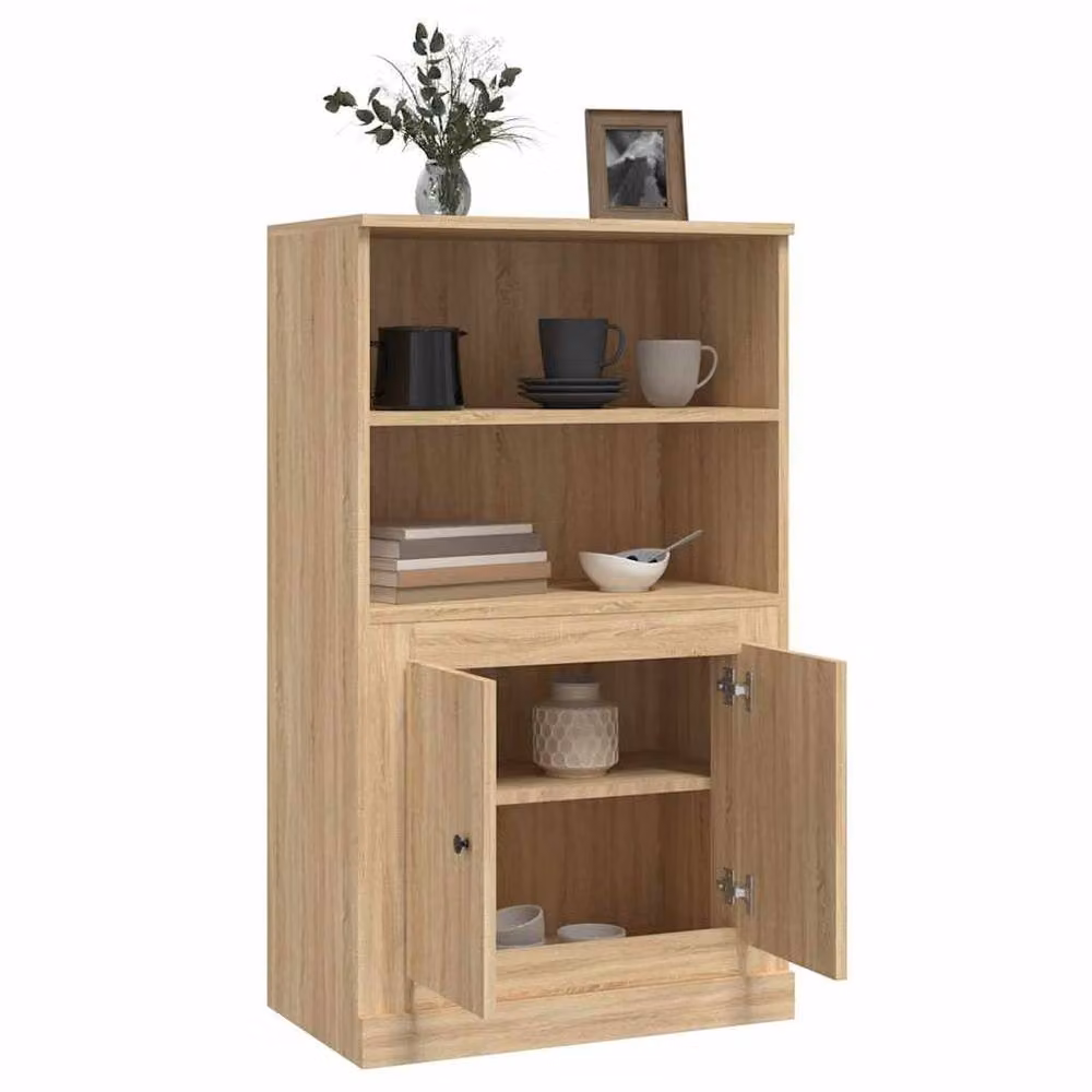 Berkfield Home Sonoma Oak Highboard in Beige, W/D/H: 60 x 35.5 x 103.5 cm – 3