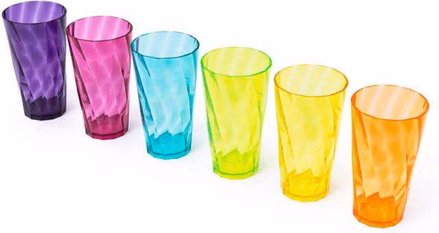 LIVIVO Set of 6 Multicolour Plastic Acrylic Tumblers