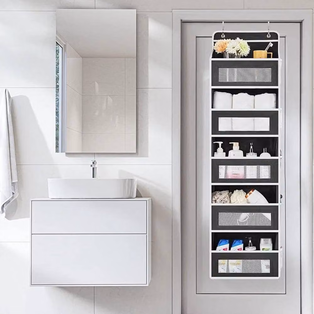 FLAVORA 5 Pocket Over Door Storage Organiser in Grey, W: 50 cm – 3