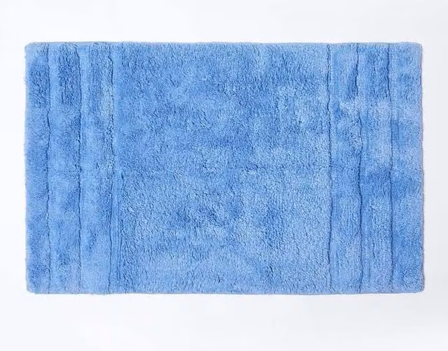 Homescapes Spa Supreme Luxury Cotton Bath Mat, Blue, W/D: 50 x 80 cm – 1