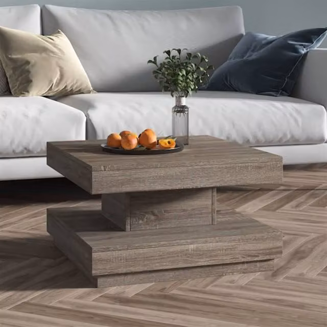 Berkfield Home Grey MDF Square Coffee Table W/D/H: 60 x 60 x 35 cm