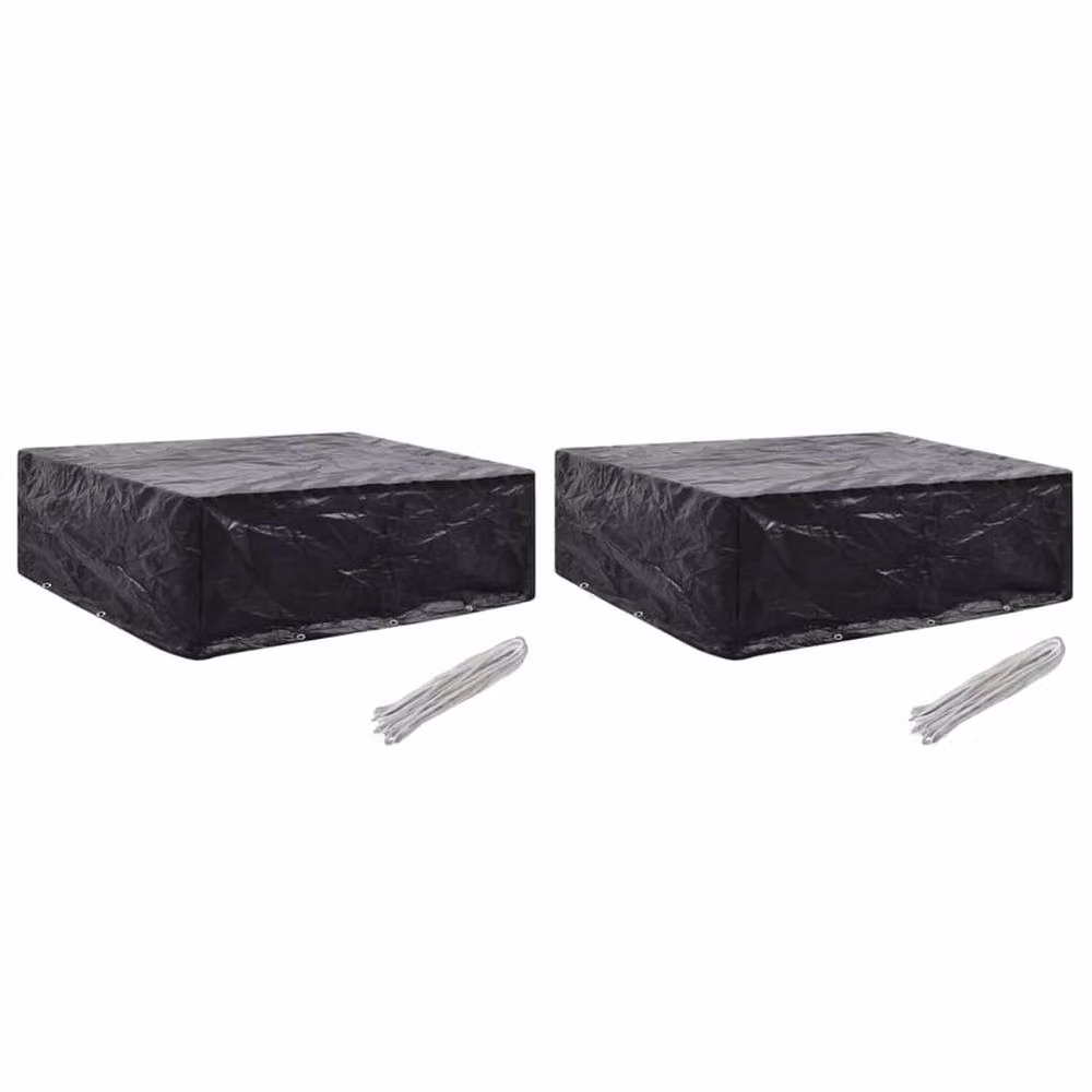 Berkfield Home Durable Garden Furniture Covers, 2 Pack, Black, W/D/H: 250 x 210 x 90 cm – 2