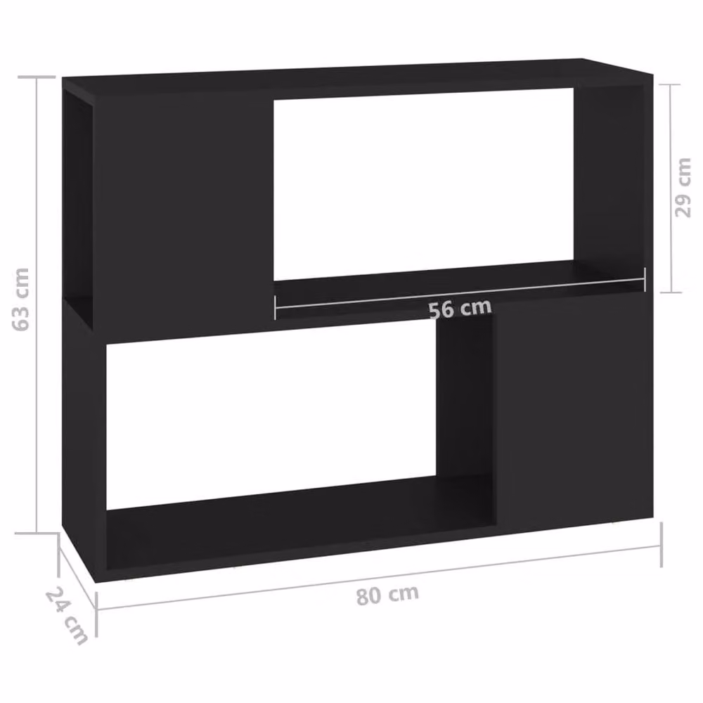 Berkfield Home Modern Black TV Cabinet in Matt MDF, W/D/H: 80 x 24 x 63 cm – 3