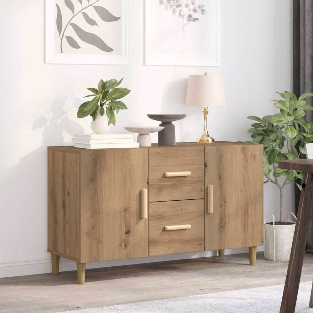 Berkfield Home Artisan Oak Sideboard in Brown, W/D/H: 100 x 36 x 60 cm – 2