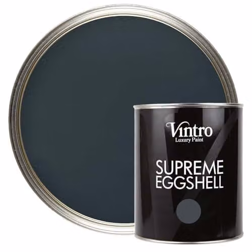 Vintro Eggshell Paint for Walls, Wood and Trim in Lowry Grey - Dark Grey, 1 Litre