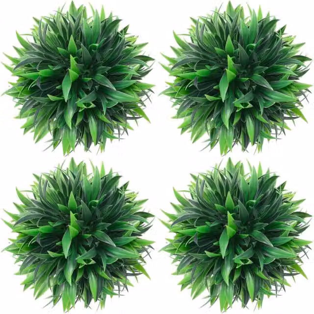 Berkfield Home Artificial Green Boxwood Balls, 4 Pack, Diameter: 15 cm