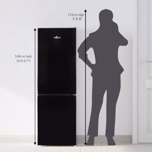 Willow WFF157B 157L Freestanding 70/30 Fridge Freezer in Black with Low Frost Technology and Adjustable Thermostat – 2