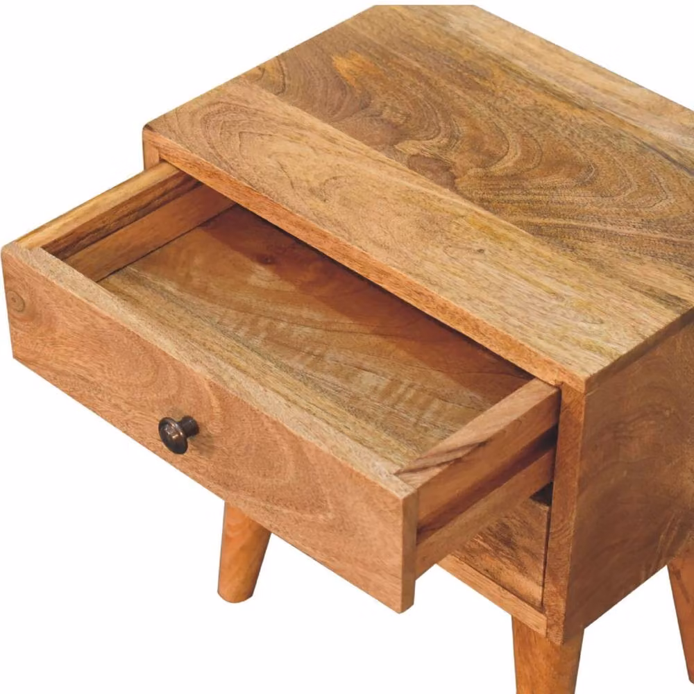 Wyld Haus Parma Small Mango Bedside Table in Brown Rustic Oak Finish W/D/H: 40 x 25 x 35 cm – 5