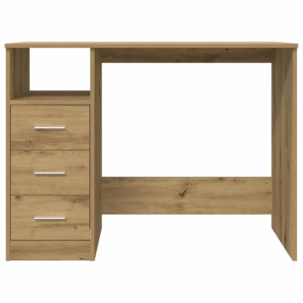 Berkfield Artisan Oak Computer Desk in Brown, W/D/H: 102 x 50 x 76 cm – 3