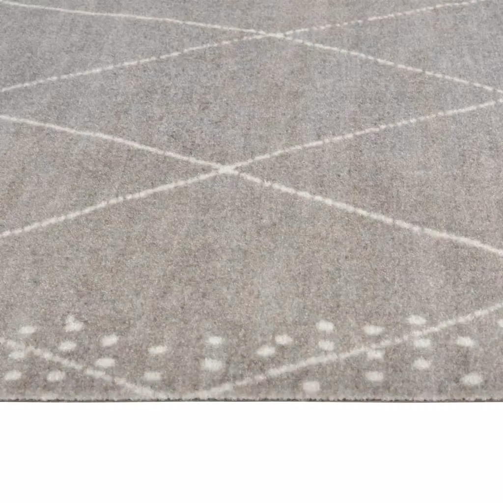 Berkfield Home Washable Grey Velvet Kitchen Rug with Rhombus Design, W: 60 cm, L: 300 cm – 3