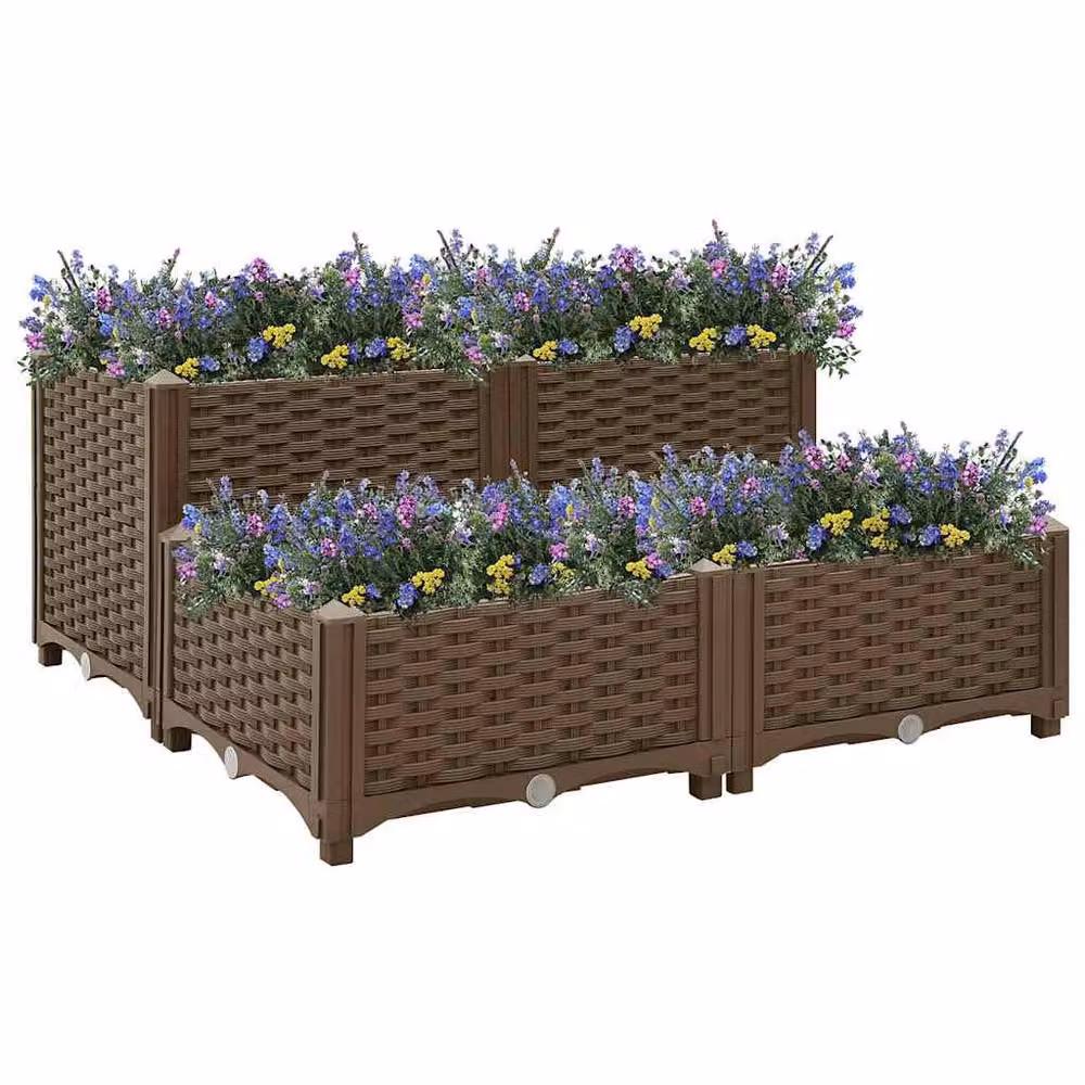 Berkfield Home Brown Polypropylene Raised Bed W/D/H: 80 x 80 x 38 cm – 2