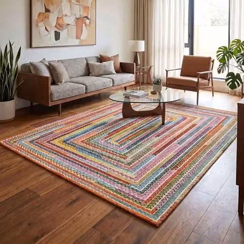 Desire Rugs Multicolour Abstract Modern Braided Runner Rug, W: 60 cm, L: 220 cm – 3