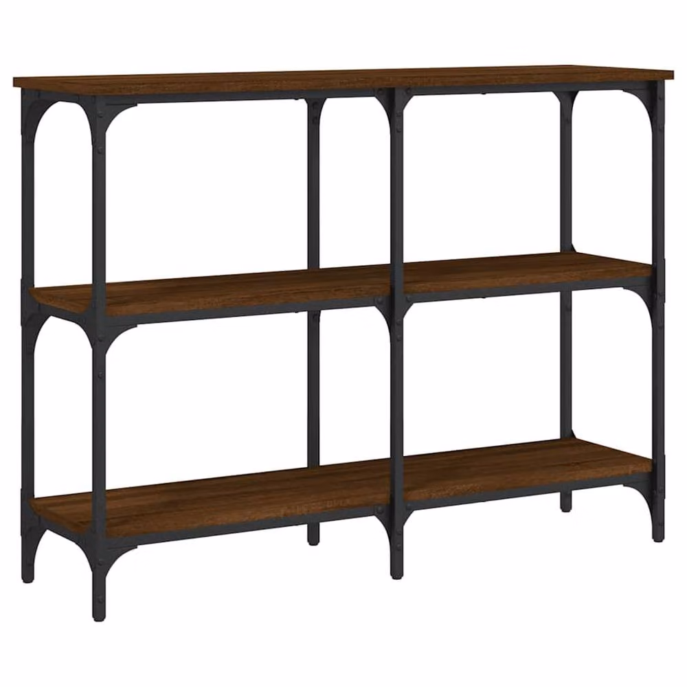 Berkfield Home Decorative Console Table in Brown Oak, W/D/H: 100 x 29 x 75 cm – 2
