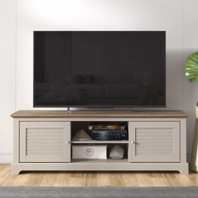 GFW Salcombe Modern TV Unit in Matt Light Grey