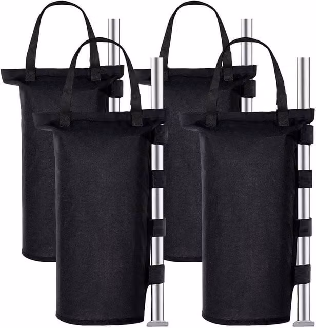 Kelvenix 4-Piece Black PVC Gazebo Leg Pole Sandbag Weights