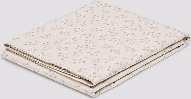 Piglet In Bed Floral Printed Pure Cotton 200 Thread Count Flat Sheet, Natural Mix, W: 180 cm x L: 200 cm