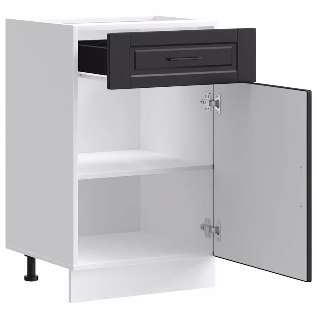 Berkfield Home Porto Black Matt MDF Kitchen Base Cabinet – 3