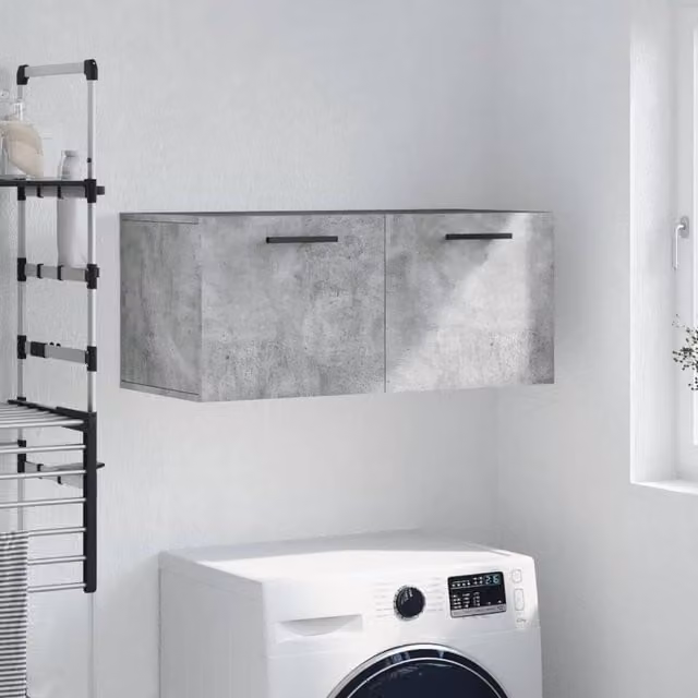 Berkfield Home Wall Mounted Cabinet in Concrete Grey, W/D/H: 80 x 35 x 35 cm – 1