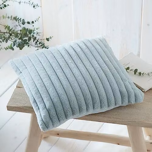 Appletree Hygge Morritz Green Faux Fur Square Cushion W/D/H: 43 x 43 x 43 cm
