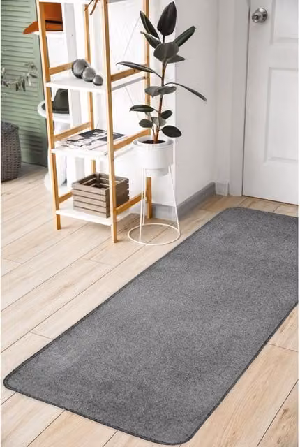 Relay Classic Rectangular Area Rug in Grey, W: 60 cm, L: 200 cm