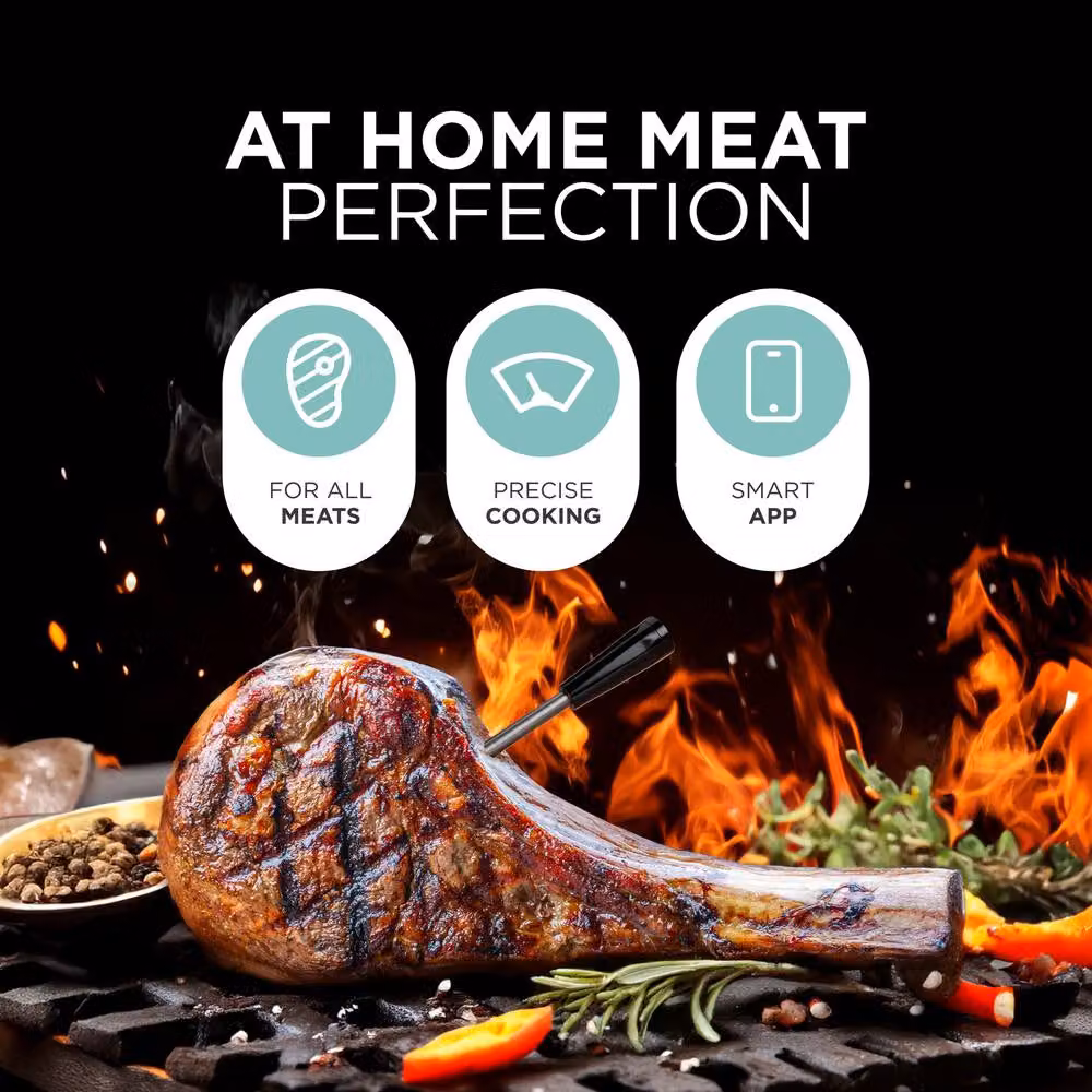 DMD Collective Wireless Bluetooth Meat Thermometer with Temperature Alarm and App Control in Brown – 3