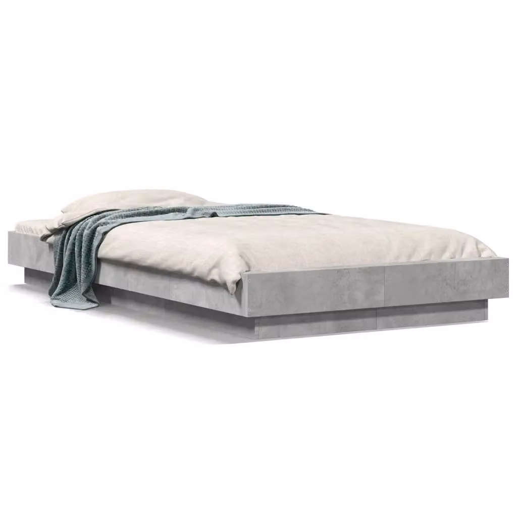 Berkfield Home Modern Bed Frame in Concrete Grey, W/D/H: 90 x 200 cm – 2