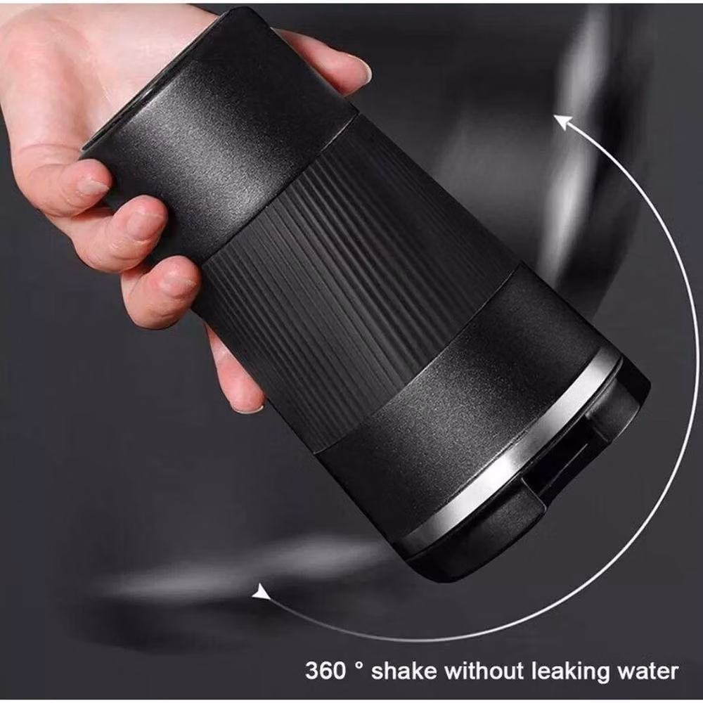 FLAVORA Stainless Steel Thermos Mug with Lid in Black – 3