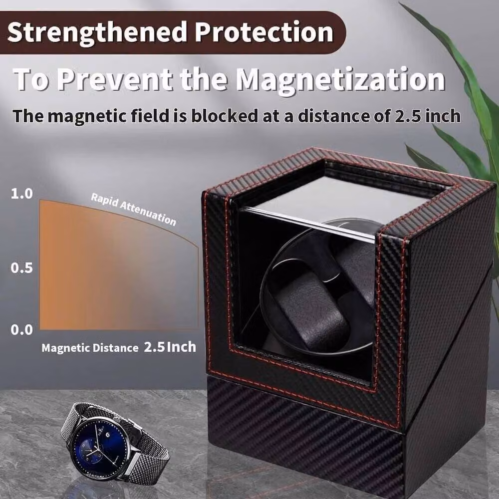 EONLION Winder Display Box Rotator Storage Case, Black, W: 50 cm, D: 50 cm, H: 50 cm – 2