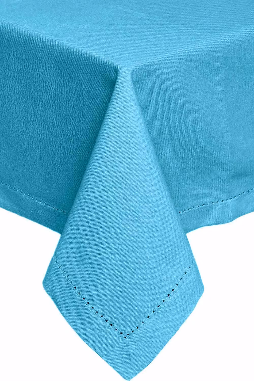Homescapes Plain Blue Cotton Rectangular Tablecloth, W: 137 cm, L: 228 cm – 2
