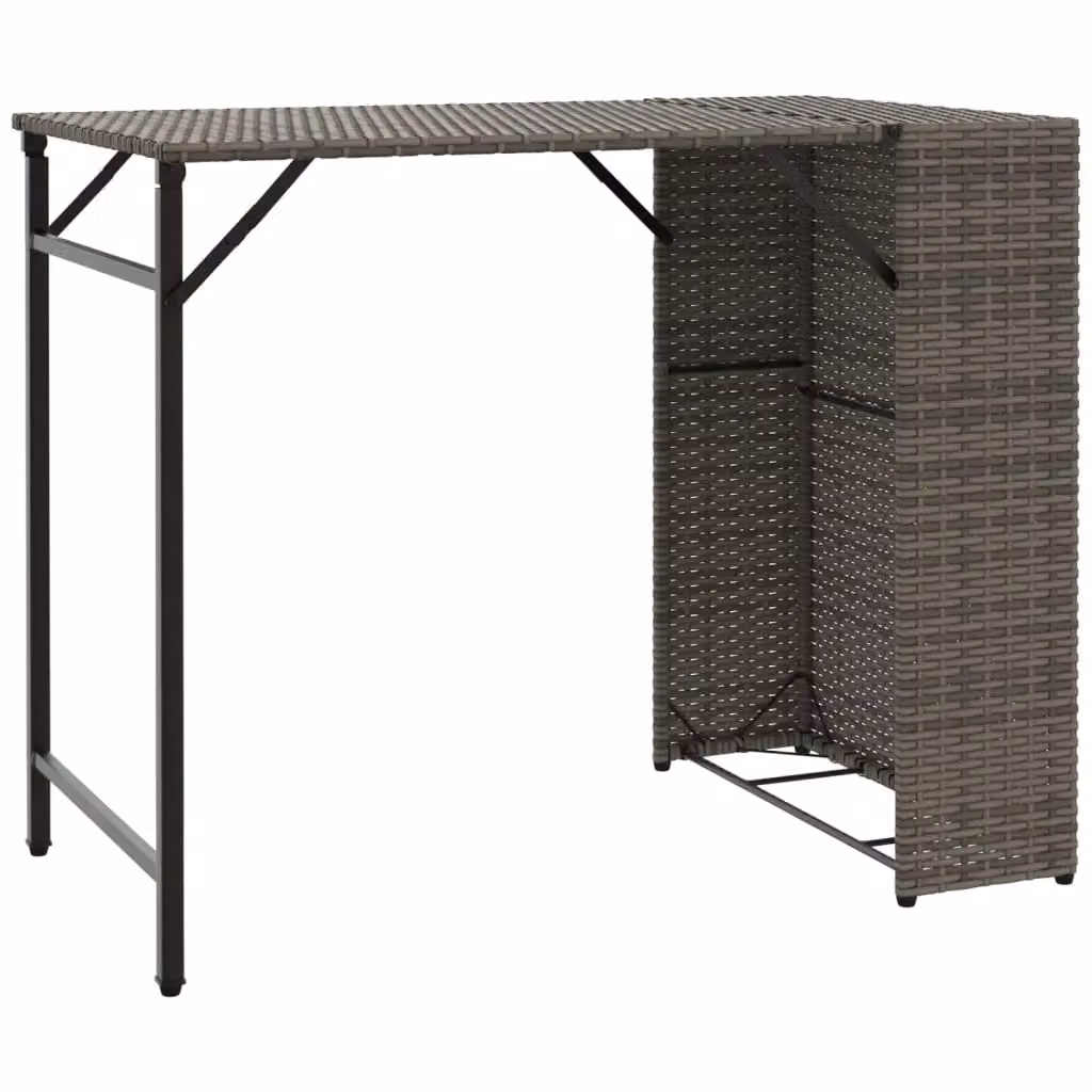 Berkfield Home 5 Piece Grey Poly Rattan Garden Dining Set – 3