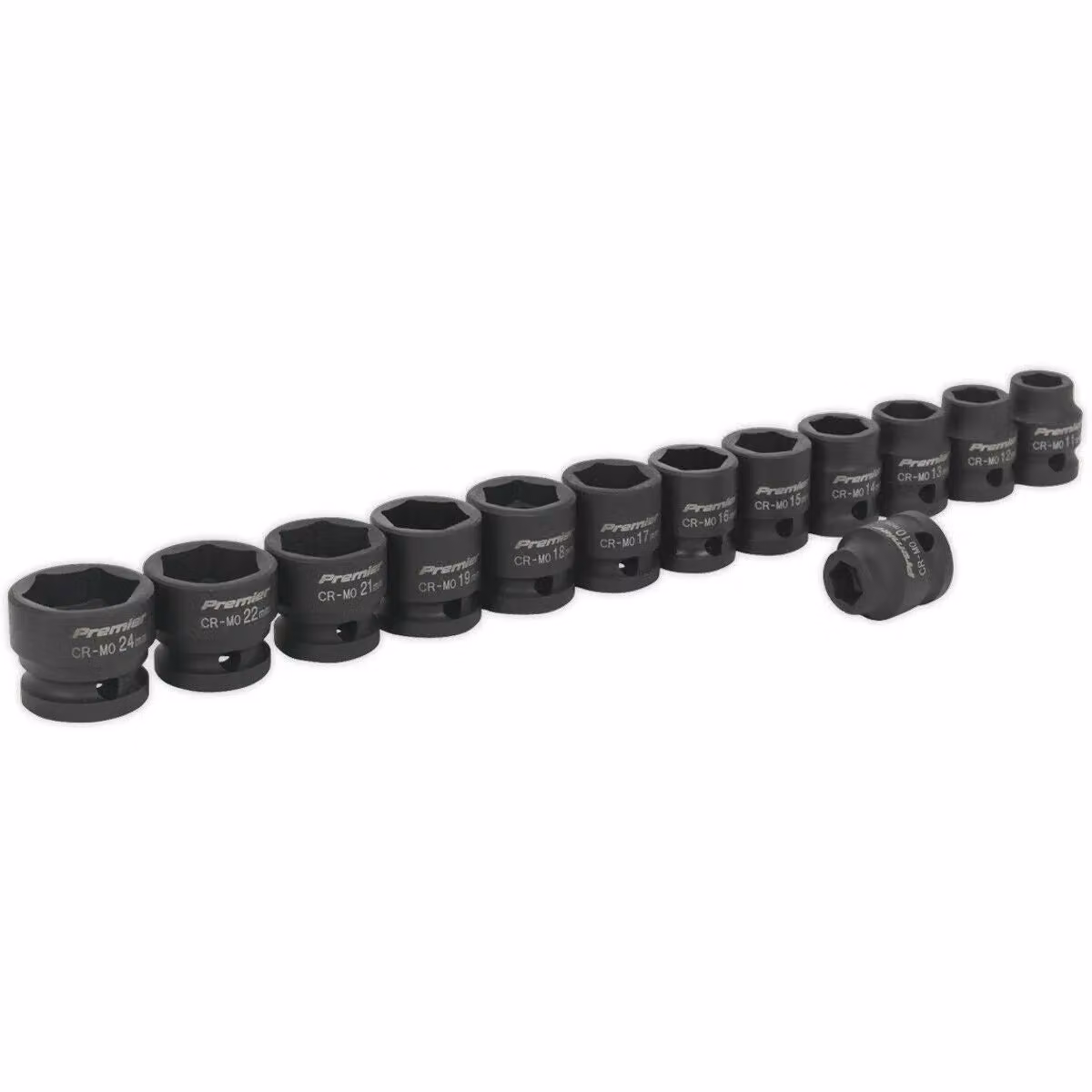 Loops 13 Piece Low Profile WallDrive Impact Socket Set, 1/2 inch Square Drive, Chrome Molybdenum Steel, Black and Multicolour – 2