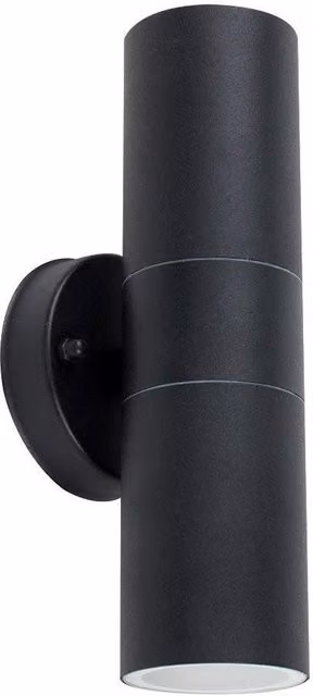 MiniSun Modern Black Stainless Steel Outdoor Up/Down LED Wall Light, IP44 Rated, Mains Wired – 4