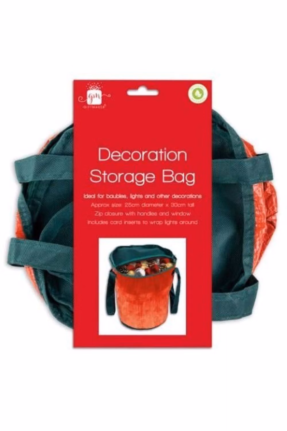 KDMD Orange Open Weave Decoration Storage Bag with Handles, 2 Pack, W: 25 cm, H: 30 cm – 2
