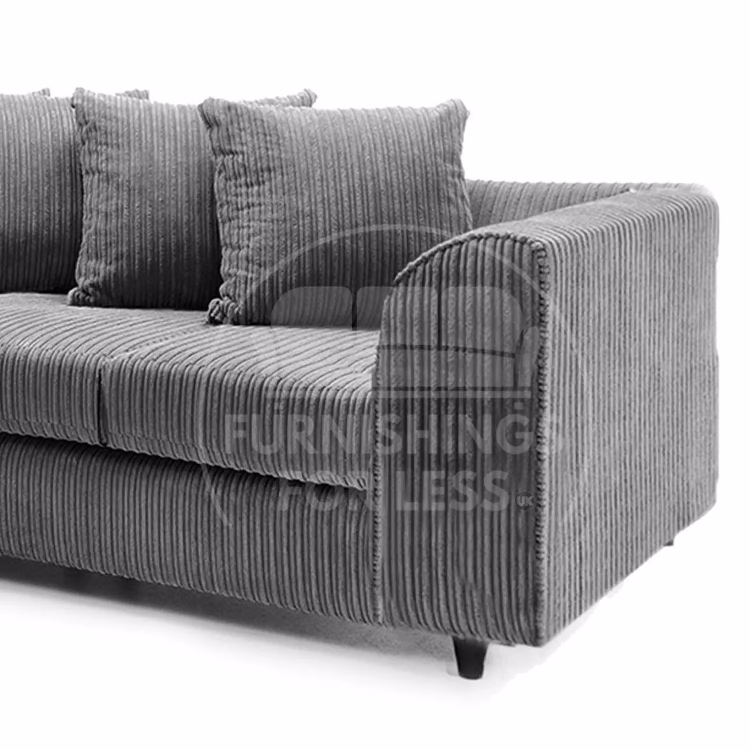 Luxor Living Grey Jumbo Cord 5 Seater L-Shape Corner Sofa with Left Hand Facing Orientation – 3